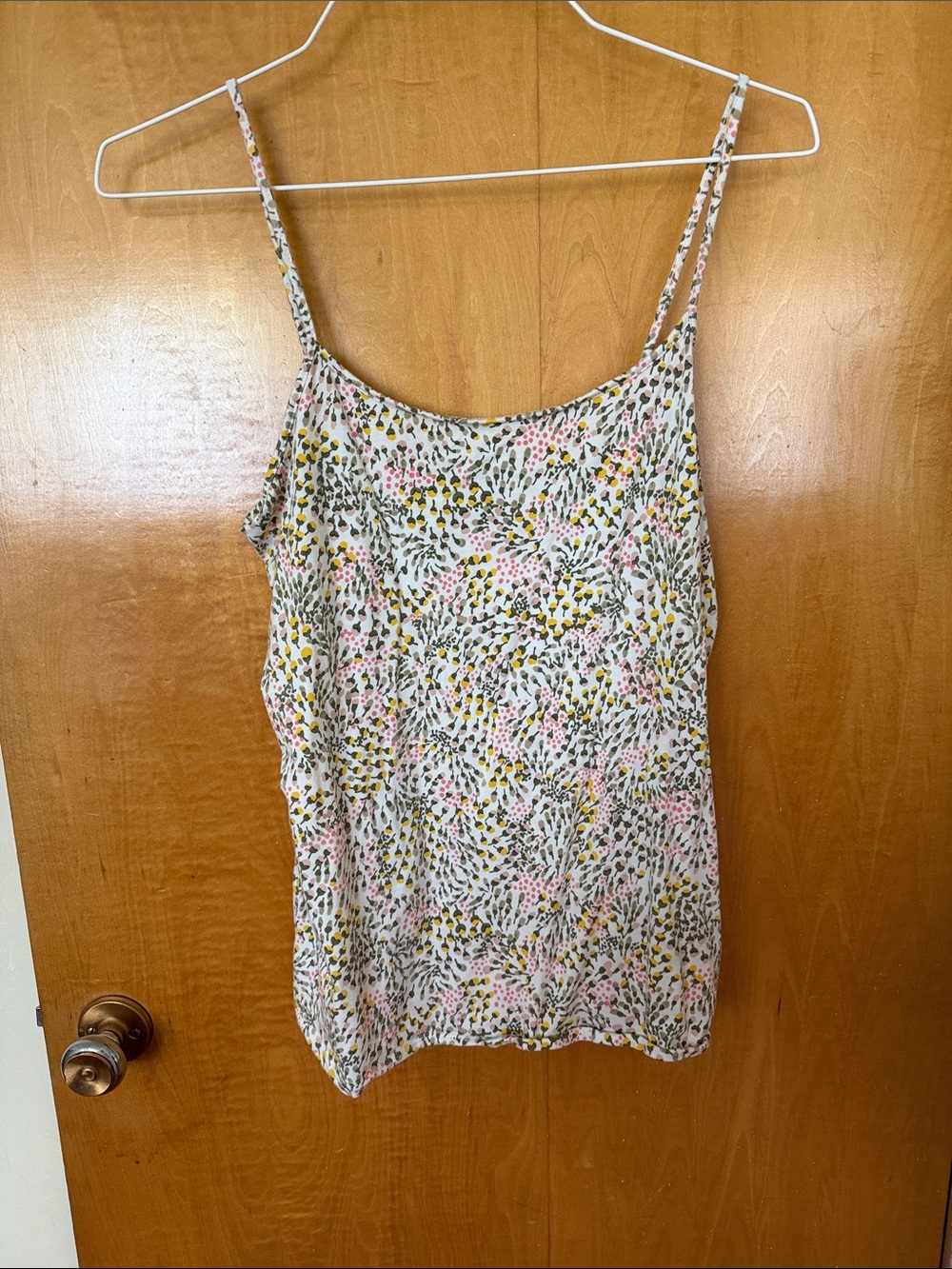 LOFT Floral Spaghetti Strap Camisole - White/Pink/Yellow/Green